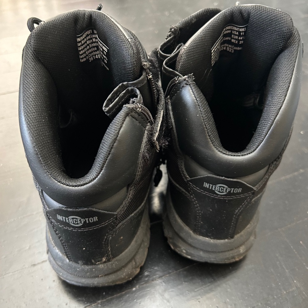 INTERCEPTOR Men's Black Tactical Boots. Size 11 - Picture 4 of 7